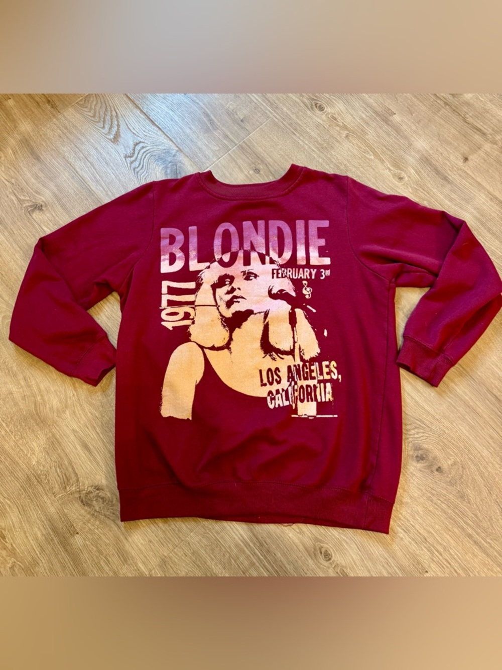 Blondie Graphic Crewneck Sweatshirt - Burgundy